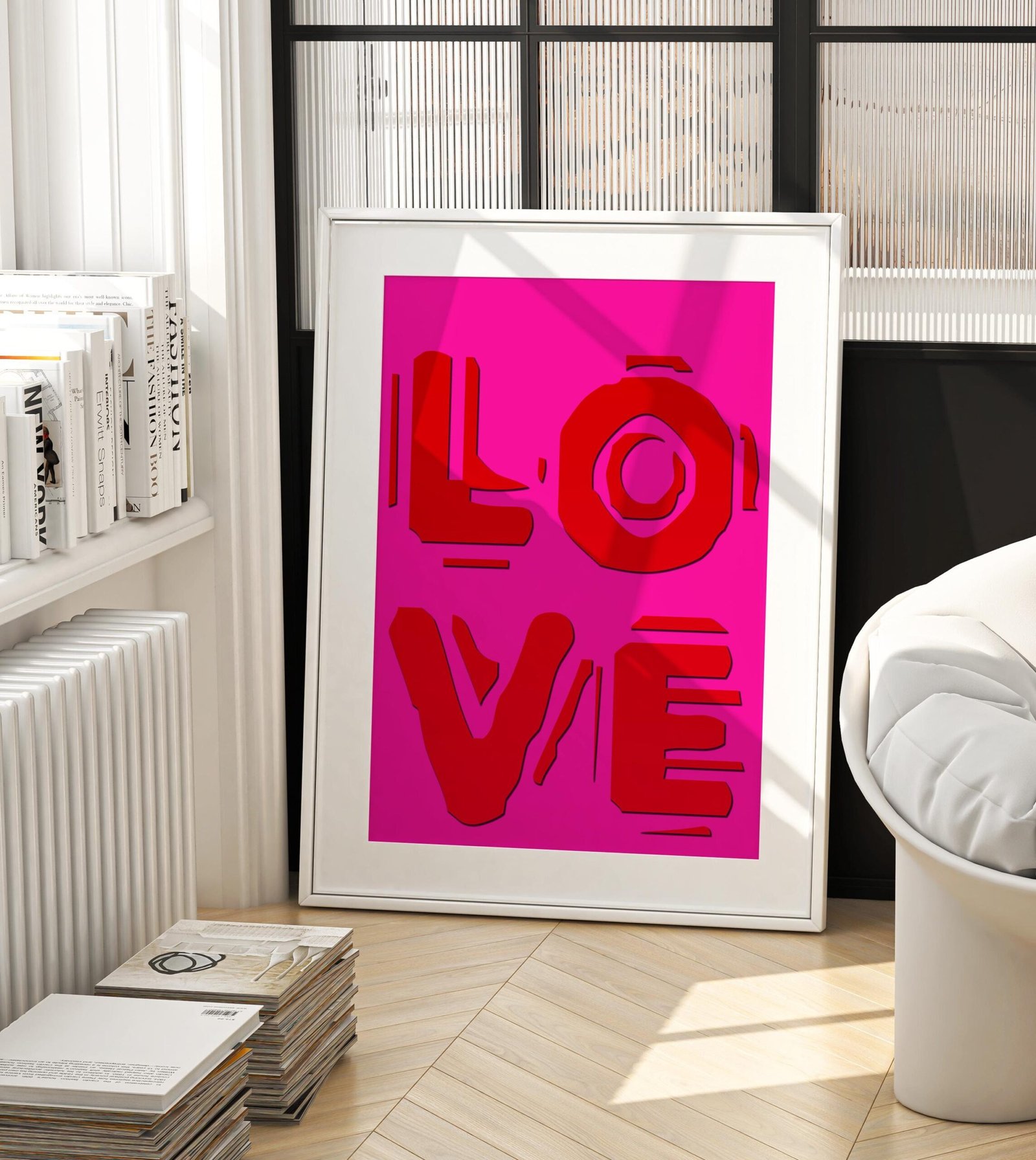 Love Printable Wall Art, Love Sign, Modern Bedroom Poster, Inspirational One Word Bold, Pink Typography Print, Home Decor, INSTANT DOWNLOAD