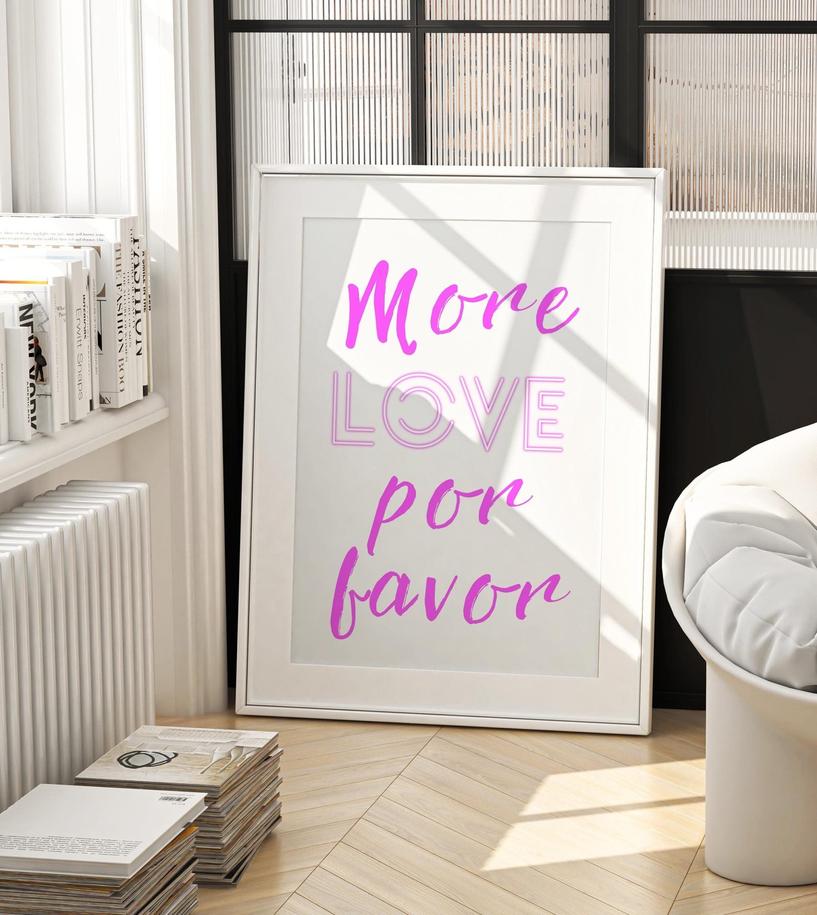 More Amor Por Favor Pink Print, Trendy Pink Girly Wall Art, Bedroom Dorm Room Aesthetic, Handwritten Quote, More Love Por Favor Pink Print