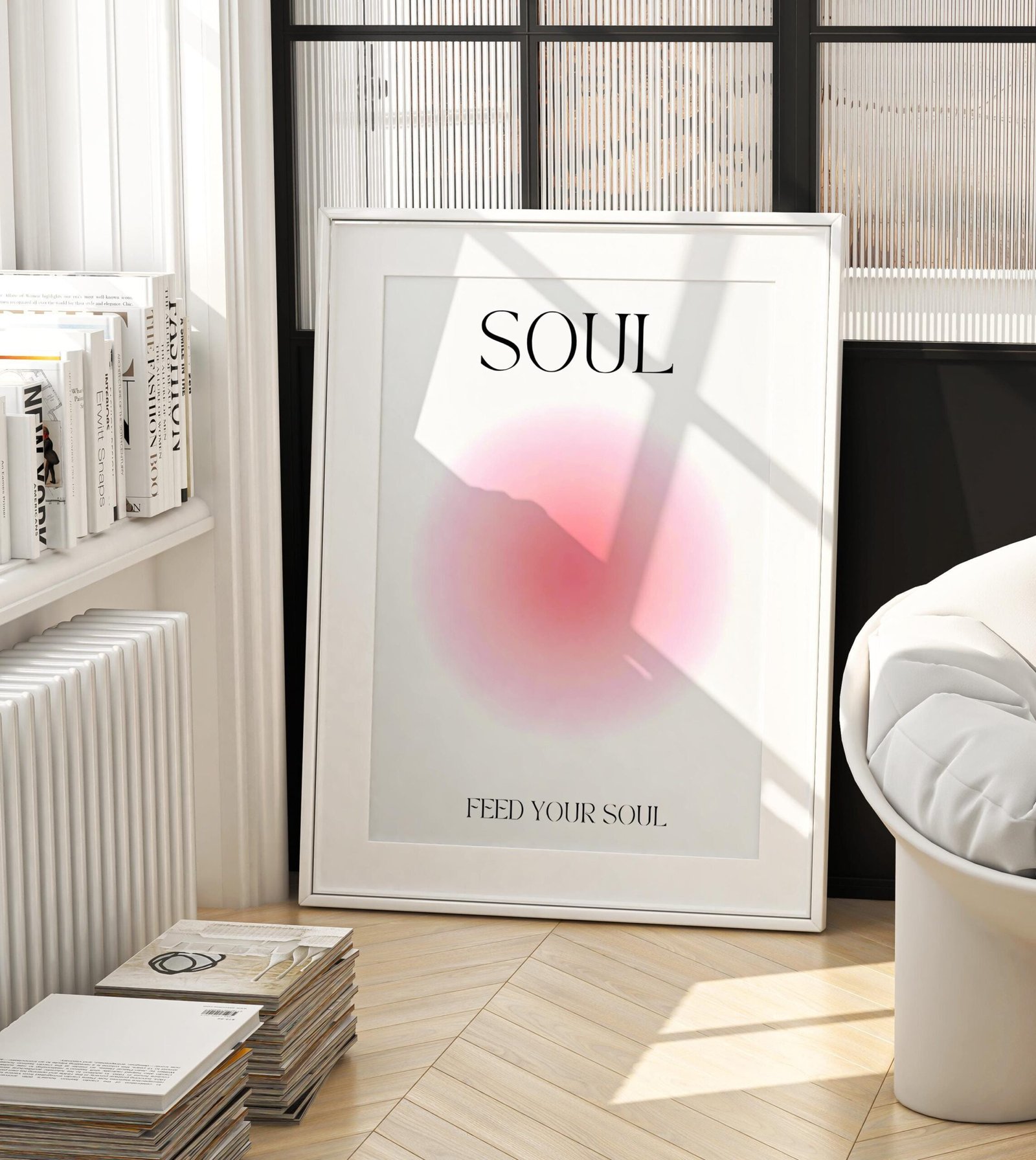 Feed Your Soul Inspirational Minimalist Wall Art – Aesthetic Design – 5 High-Resolution Printable Files – Instant Download