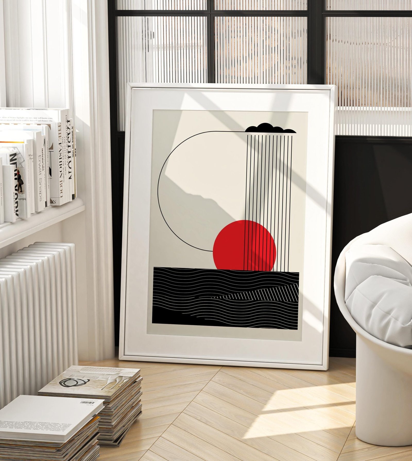 Mid-Century Modern Minimalist, Geometric Design, Digital Download, Art Prints, 5 High-Resolution Printable Files – Instant Download