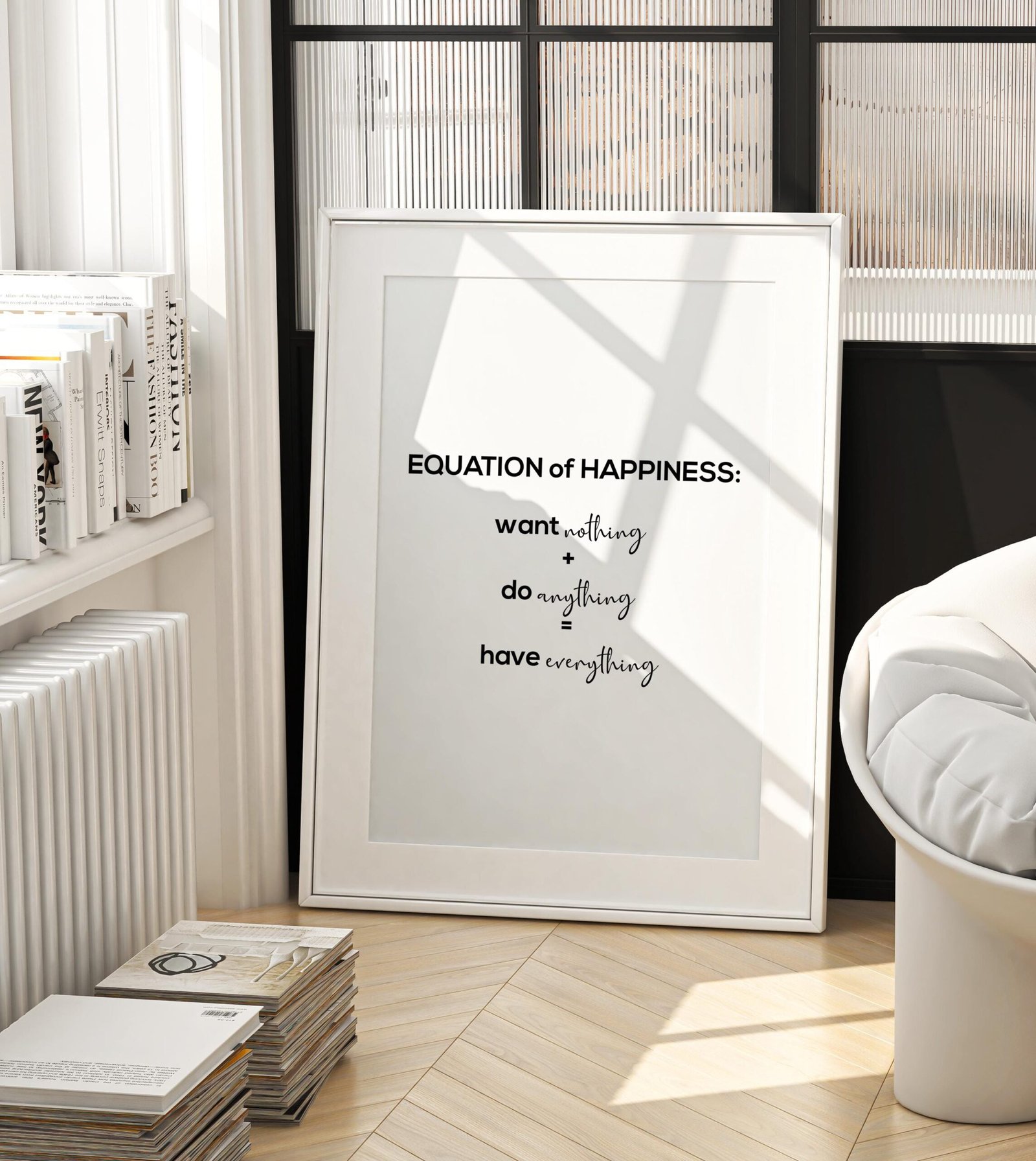 Equation of Happiness Wall Art Digital Wall Art – Motivational Design – 5 High-Resolution Printable Files – Instant Download