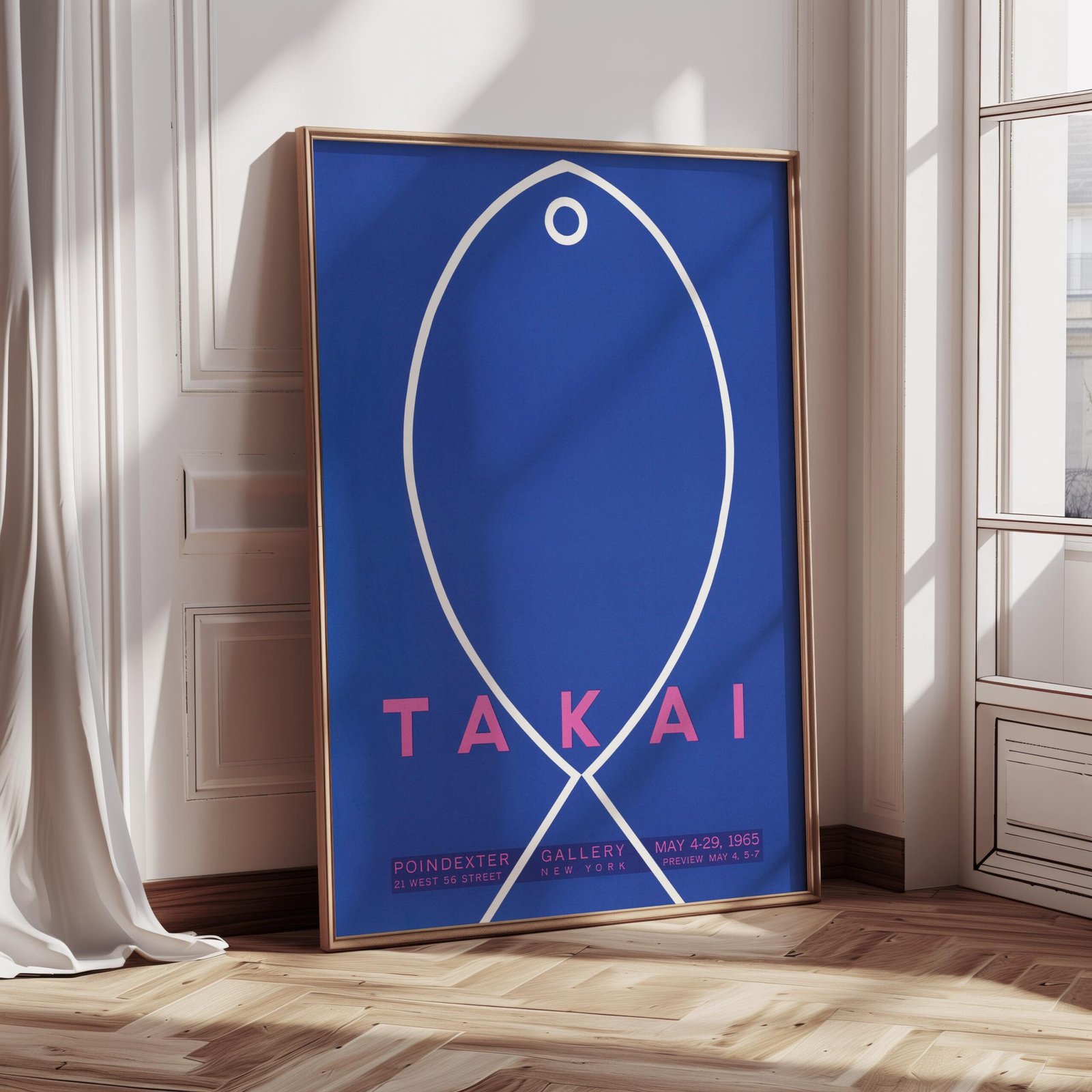 Takai Gallery Exhibit Poster | Bold Minimalist Wall Art | Modern Typography Print | Art Exhibition Poster | Japanese Vintage Digital Art