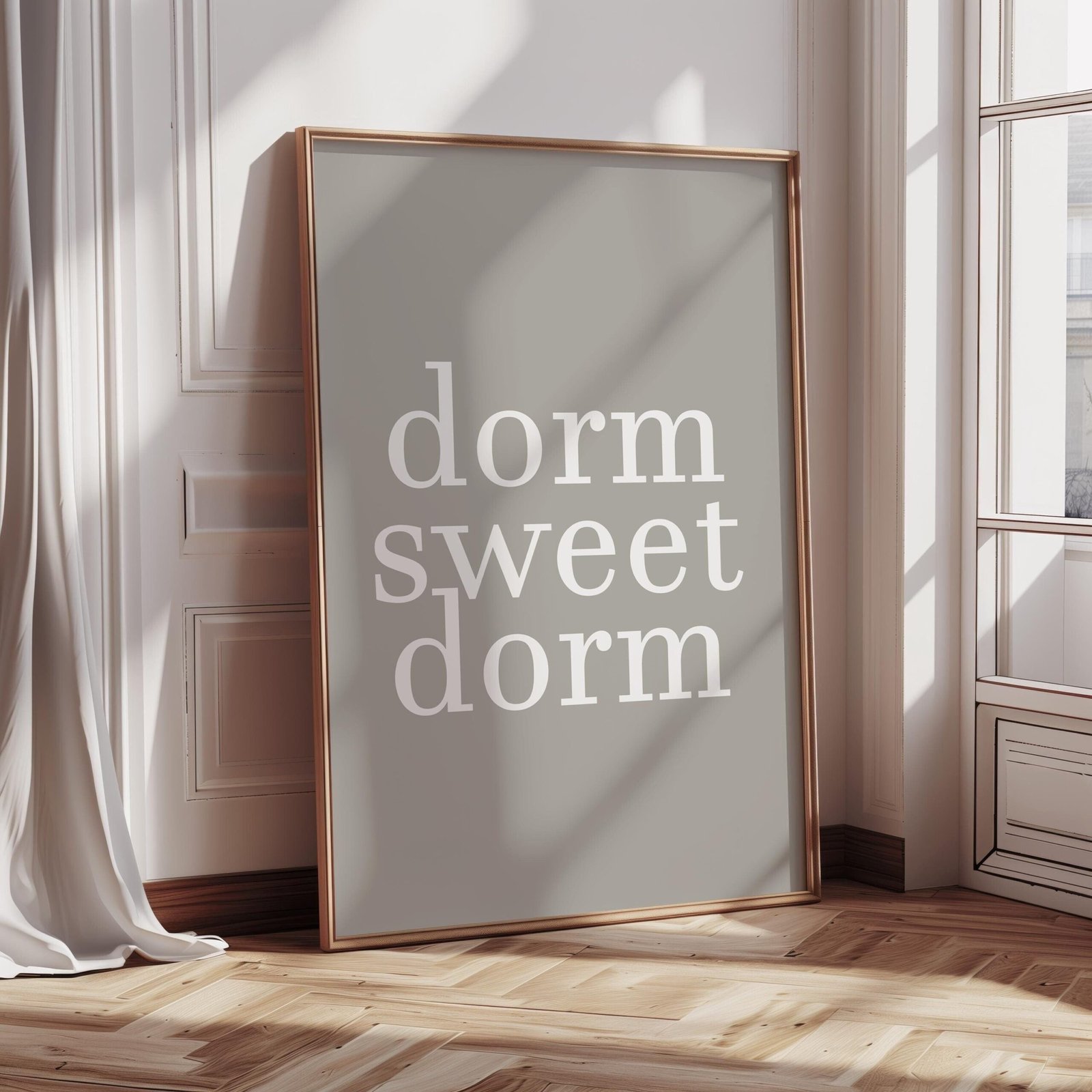 dorm sweet dorm print | dorm decor for college girls | retro wall art | dorm wall art | typography print | beige wall art | digital print