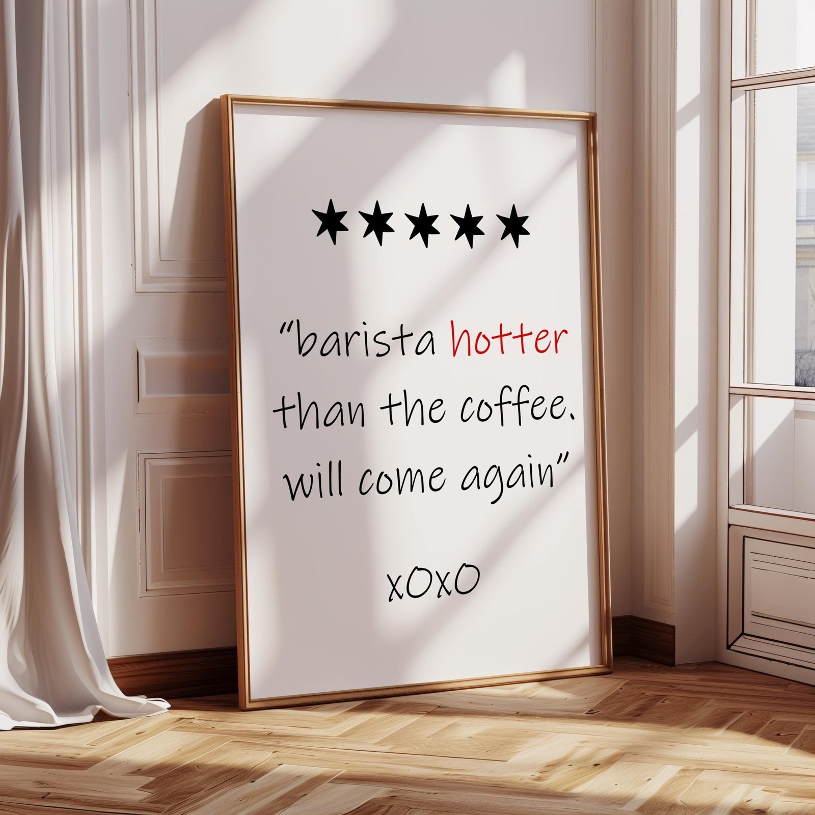 Barista Rating Poster – Unique Coffee Lover Gift, Hot Beverage Art, Barista Print, Hot Barista, Stylish Kitchen Wall Decor for Baristas